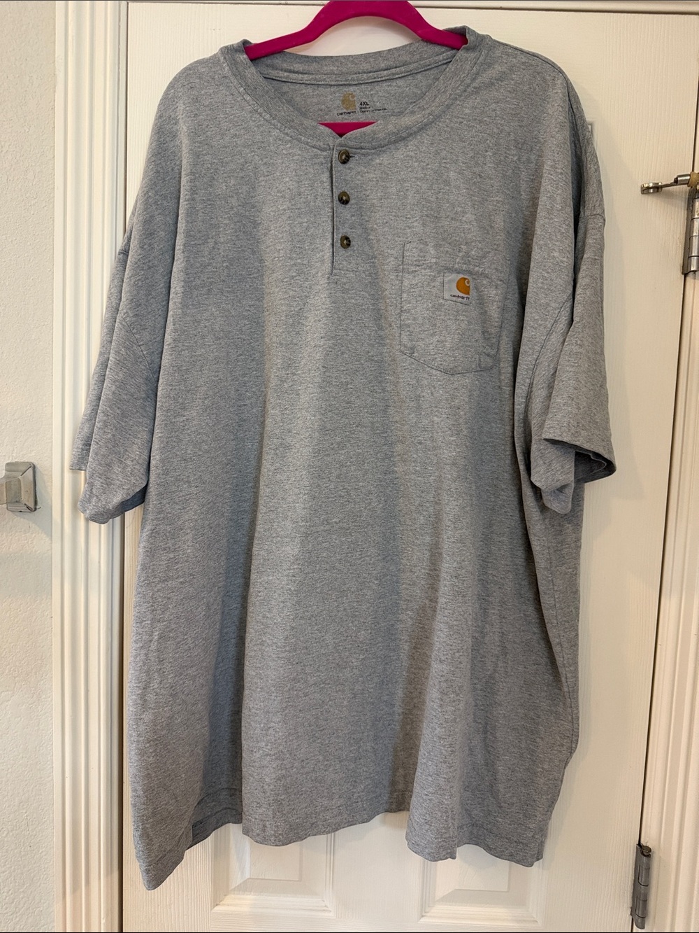 Carhartt Gray Short-Sleeve Henley Pocket Tee